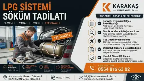 LPG Sistemi Söküm Tadilatı araç proje hizmeti