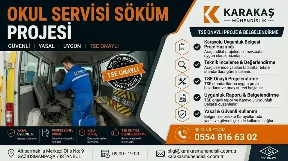 Okul servisi söküm projesi için minibüs teknik incelemesi